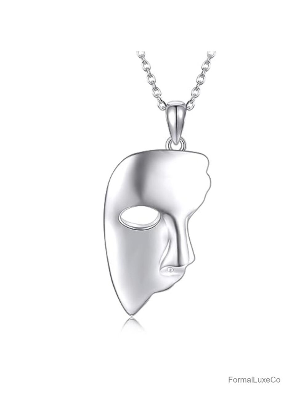 925 Sterling Silver Phantom of the Opera Mask Pendant Necklace